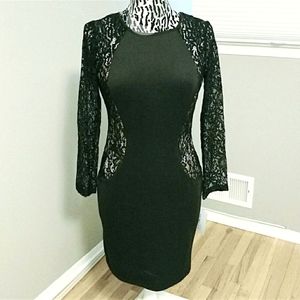 COPY - Enfocus studio black evening cocktail lace long sleeve size 12